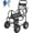 300FT-Pneumatic Tires, variant on Garden Hose Reel Cart with Wheels, Hold Up to 300 ft of 5/8’’ Hose, Heavy Duty Water Hose Reel with Storage Basket, 4 Large Pneumatic Tires, Mobile Outdoor Hose Storage for Garden, Yard, Farm