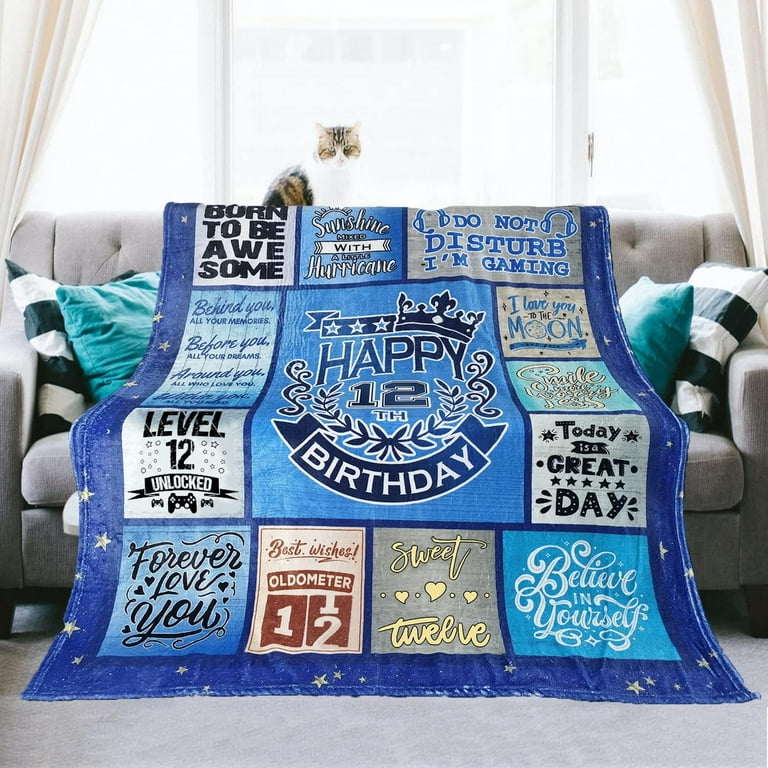 LHSHID 12 Year Old Girl Boy Gift Ideas Throw Blanket 12th Birthday