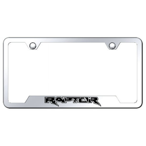 Ford Raptor Laser Etched Logo Cut-Out License Plate Frame (Chrome)