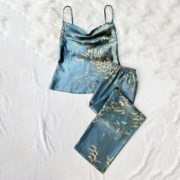 Nrmvnmi Womens Cami Patriot Shorts Pajama Sets Leopard print Print Sling Sleeveless Top And Shorts Soft 2 Piece Pj Lounge Set Sleep Sleepwear Independence Day Gifts