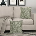 thumbnail image 3 of Sage Green Block Print Pillow Covers 18x18 Inch Set of 2, Rustic Cottage Style Cream Floral Decorative Throw Pillow Cases Cushion Covers Vintage Decoration Gift Farmhouse Sofa Couch Bed Decor, 3 of 6