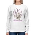 thumbnail image 2 of Wild Lavender Blossom Art Women's Sweatshirt, 2 of 3