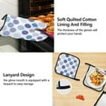 thumbnail image 4 of Blue Violet White Dots 5 Pcs Kitchen Set Heat Resistant Oven Mitts and Non-Slip Pot Holders with Adjustable Cooking Apron, 4 of 6