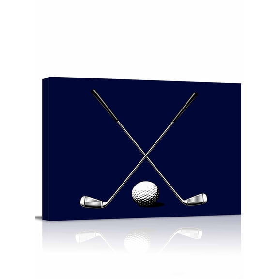 Golf Ball Wall Art for Living Room, Canvas Picture Wall Decor for Bathroom Bedroom, Navy Blue Monochrome Sport Painting Artwork for Office Kitchen Hallway Dining Room Home Decorations 20"x24"