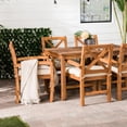 thumbnail image 3 of Pemberly Row Acacia Wood Patio 7-Piece Dining Set in Brown, 3 of 8