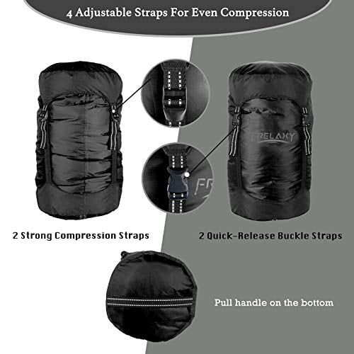 Frelaxy Compression Sack Space Saving Gear for Camping Compression Stuff Sack Hiking Backpacking Ultralight Sleeping Bag Stuff Sack 11L/ 18L/ 30L/ 45L/52L 