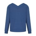 thumbnail image 4 of Fall Sweaters for Women V Neck Long Sleeve Solid Color Ribbed Pullover Sweaters Casual Loose Comfy Shirts Tunic Tops, 4 of 5