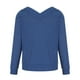 thumbnail image 4 of ICHUANYI Liquidación Blusa superior roscada de manga larga con cuello en V de color sólido casual de moda para mujer ICHUANYI WER2023082202310, 4 of 5
