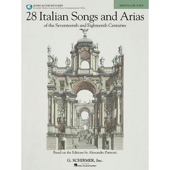 28 Italian Songs & Arias of the 17th & 18th Centuries - Medium Low Book/Online Audio, (Paperback)