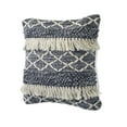 thumbnail image 5 of LR Home Ox Bay Hand-Woven Blue/White Stripe All-Natural Wool Pillow Cover, 5 of 7