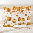 thumbnail image 3 of Orange Pumpkins Fall Outdoor Waterproof Pillow Covers, Thanksgiving Sunflower Leaf Decorative Square Throw Pillowcase Sofa Cushion Sham for Patio/Couch/Chair, 26"x26" 2 Pack, 3 of 8