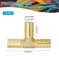 thumbnail image 2 of 5/8" Barb Tee Fitting, 3 Way Union T Brass Hose Barbed Fittings Intersection for Water Fuel Air Oil Gas 3 Pack, 2 of 6