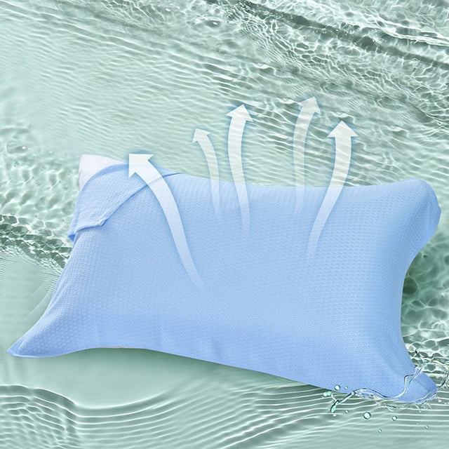 Funda de almohada de fibra de verano con tacto fresco, 50 x 75 cm | Mezcla de algodón y seda de punto (70 % seda, 30 % fibras recicladas) | Tejido lavado suave y transpirable | Funda de almohada