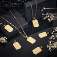 thumbnail image 4 of 10pcs 304 Stainless Steel 35mm Long Rectangle Stamping Blank Tags 10pcs Golden Smooth Dangle Blanks Metal Flat Charms with Pinch for Bracelet Necklace DIY Jewelry Making Golden, 4 of 5