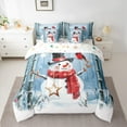 thumbnail image 2 of Feelyou Teens Snowman Bedding Comforter Set 7 Pieces, Dreamy Fairy Tale Full Bedding Set, Christmas Tree Snowflake Reversible Fitted Sheet Flat Sheet, Luxury Bedroom Decor, 2 of 7