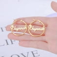 thumbnail image 4 of Personalized Hoop Custom Name Gold Earrings for Woman Mother Gift Jewelry, 4 of 9
