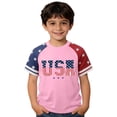 thumbnail image 2 of Quealent Grils Boys 4th of July Shirt American Flag T-Shirts USA Star Stripes Graphic Independence Day Outfit for Kids (Pink, 8-9 Years), 2 of 4