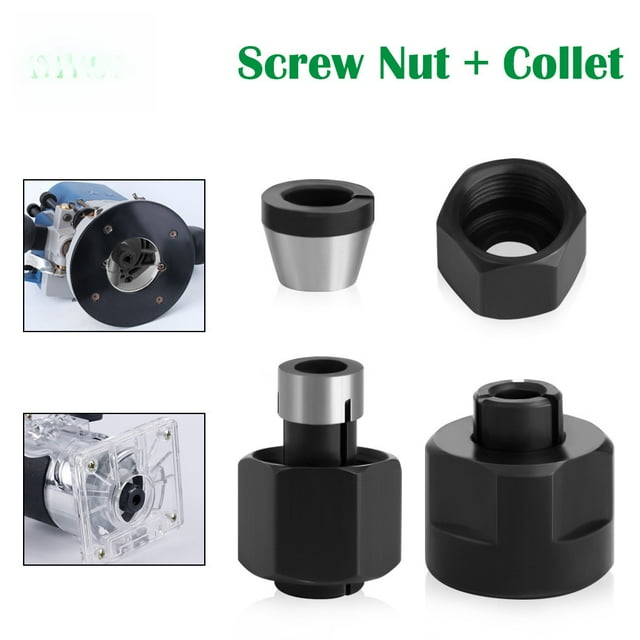 Carbon Steel M15 Nut Chuck Integrated Adapter: Quick-Install Woodworking Milling Machine Accessory with 04007-6/6.35/8 Sizing & M15x1 Thread for Precise, Durable Woodwork Compatibility