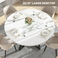 thumbnail image 2 of PAPROOS Round Dining Table, 43'' Faux Marble Dining Table with Storage Shelf, Circle Dining Table for Dining Room, Modern Kitchen Table for 4 People, White(Only Table), 2 of 8
