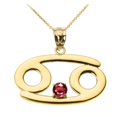 thumbnail image 1 of Yellow Gold Cancer Zodiac Sign July Birthstone Pendant Necklace :  14K  Pendant only, 1 of 1