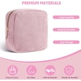 thumbnail image 6 of LZLINGMEI 1PC Corduroy Sanitary Napkin Storage Bag,Menstrual Pad Bag Tampon Holder for Purse(Pink), 6 of 13