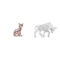 thumbnail image 1 of Escultura de toro, figura decorativa, adorno artístico de animal para chimenea, entrada, mesa, escritorio, estante, oficina, resina moderna, coleccion, 1 of 8
