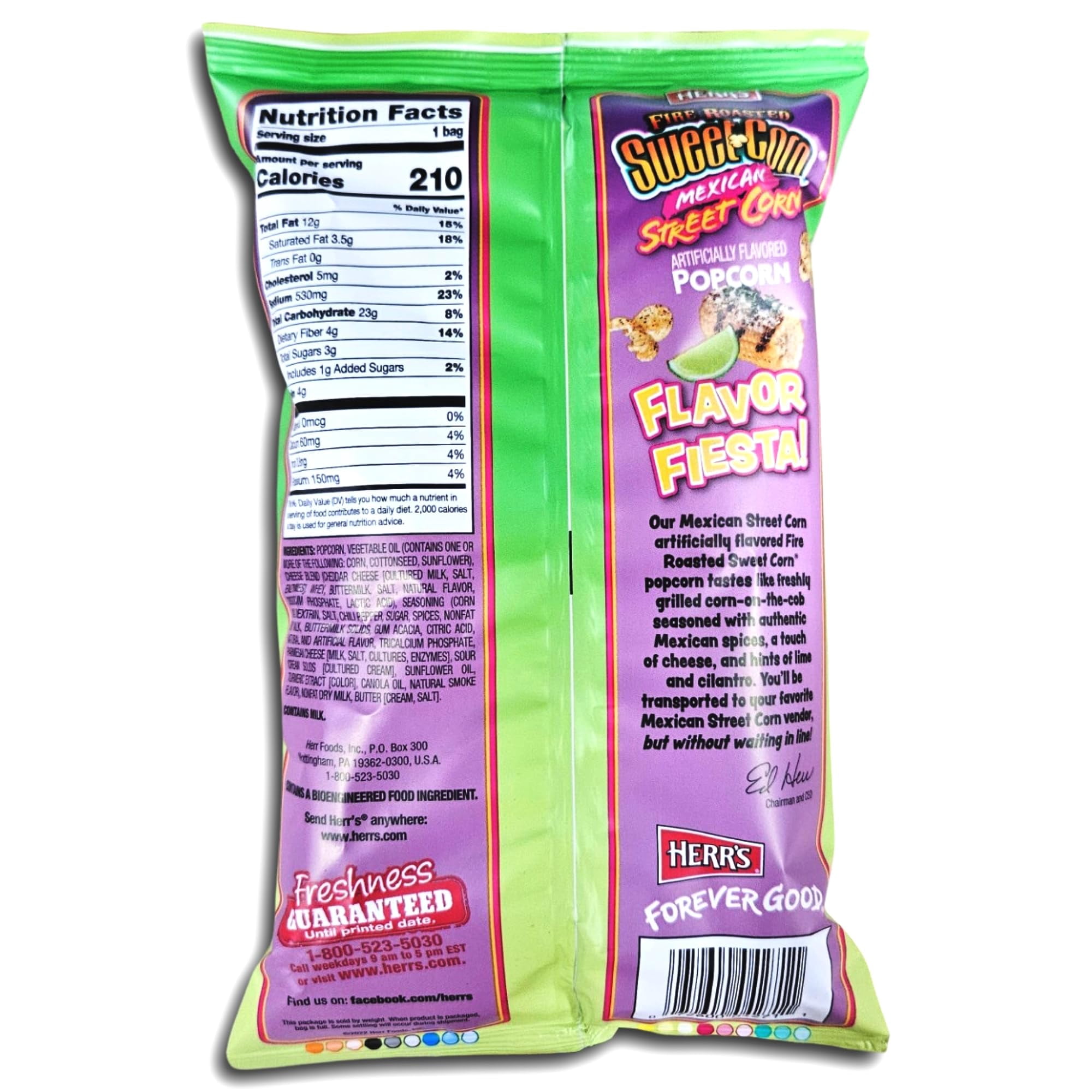 Herr's Fire Roasted Mexican Street Corn Popcorn 1.5 Oz, 6 Bags