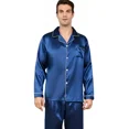 thumbnail image 1 of Pijamas Manga Larga Casual Solapa Satén Para Hombre Conjunto, 1 of 7