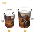 thumbnail image 3 of Balery Western Desert Cowboy Cloud Cesta de ropa redonda con asas, impermeable, independiente, para ropa, juguetes, dormitorio y familia-Small, 3 of 6