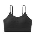 thumbnail image 2 of Women's Spaghetti Strap Cami Bra Adjustable Strap Seamless Comfortable Wireless Daily Bralette Black One Size, 2 of 7