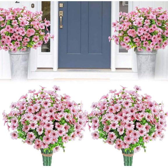 Schedulety Artificial Flowers, UV Resistant & Waterproof, Artificial Flowers for Home Garden Decor