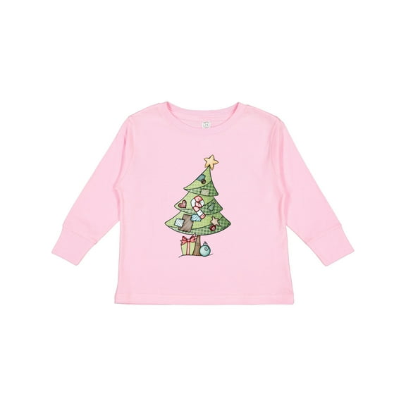 Inktastic Christmas Tree Boys or Girls Long Sleeve Toddler T-Shirt