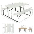 thumbnail image 2 of Gymax Folding Picnic Table & Bench Set for Camping BBQ w/ Steel Frame White, 2 of 10