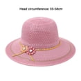 thumbnail image 6 of ievspot Summer Lady Hat Large Brim Fake Flower Decor Sun Anti UV Vacation Beach Sun Hat, 6 of 8