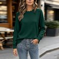thumbnail image 5 of vigerkar Sweaters for Women Fall Loose Fit Lightweight | Scalloped Long Sleeve Tops, Soft Cozy Knit Pullover 2026 Fall Outfits (Green, XL), 5 of 7