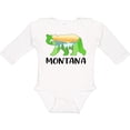 thumbnail image 3 of Inktastic Montana Lake and Trees in Bear Silhouette Boys or Girls Long Sleeve Baby Bodysuit, 3 of 5