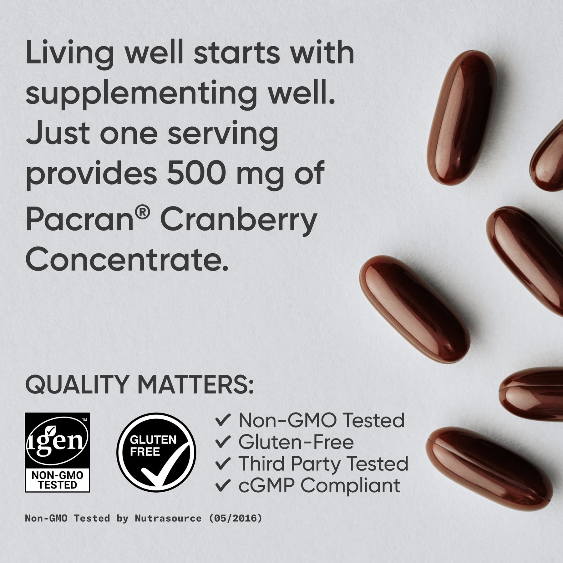 Cranberry Fruit Complex Supplement with Pacran & Vitamins C & E - 90 Softgels