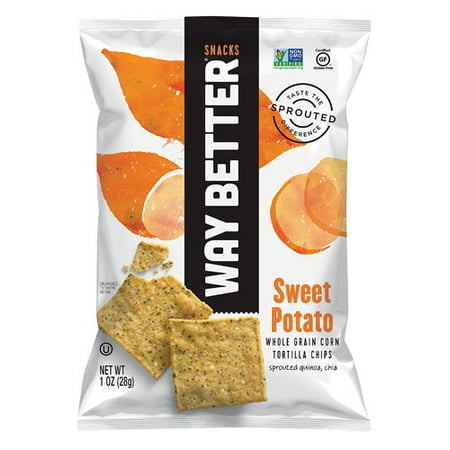 Way Better Snacks Gluten Free Non-GMO Tortilla Chips Sweet Potato -- 1 oz pack of (Best Way To Warm Tortillas For A Crowd)