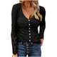 thumbnail image 1 of Blusa de encaje con botones y camisa dividida de manga larga con cuello en O para mujer Fridja  fhghd322, 1 of 5