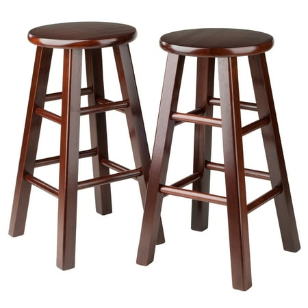 Winsome Wood Pacey 24" Counter Stools, Set of 2, Walnut