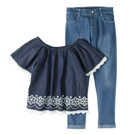 Kensie Girls' Tunic Top And Stretch Deni