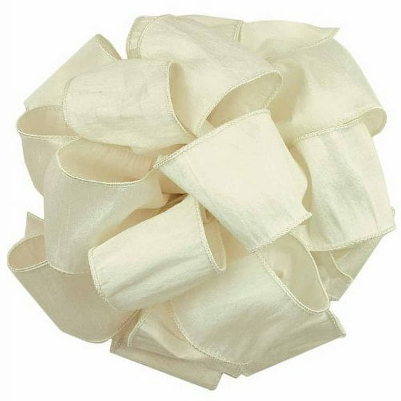 Offray Anisha Wired Edge Ribbon, 2-1/2-Inch by 10-Yard, Ivory