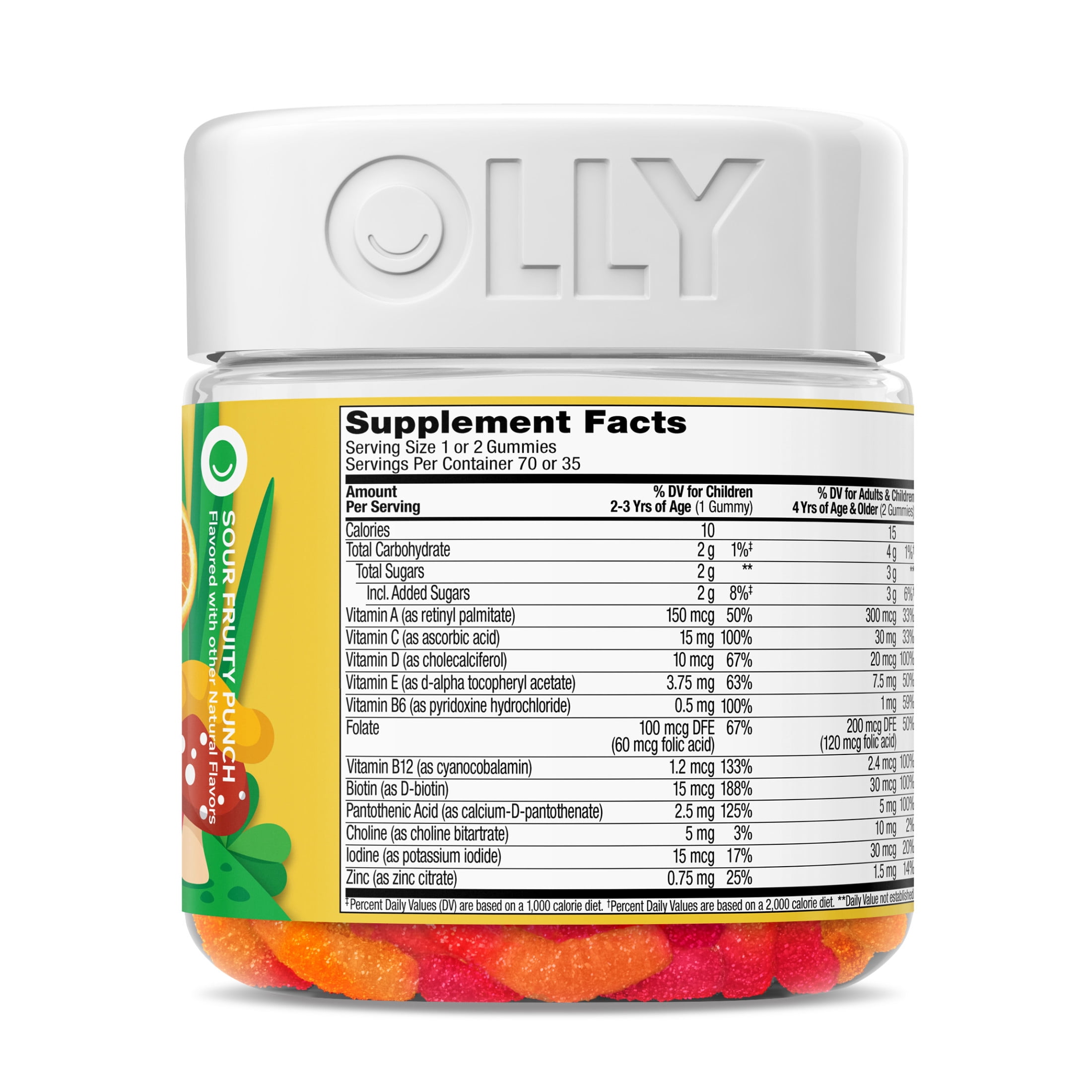 OLLY Kids Multivitamin Gummy Worm Supplement for Kids, Vitamins A, C, D & Zinc, 70 Count