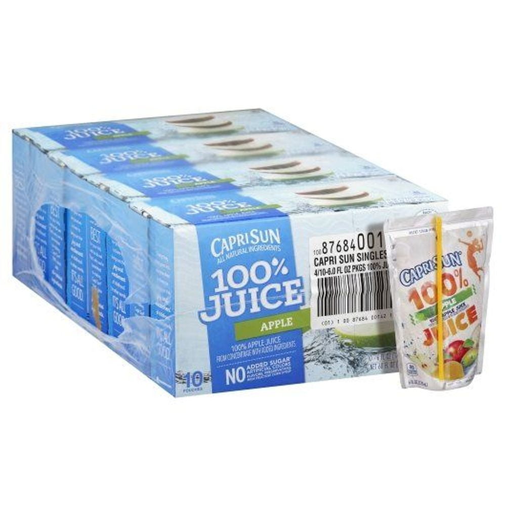 Capri Sun 100 Percent Apple Splash Juice, 6 Ounce -- 40 per Case.