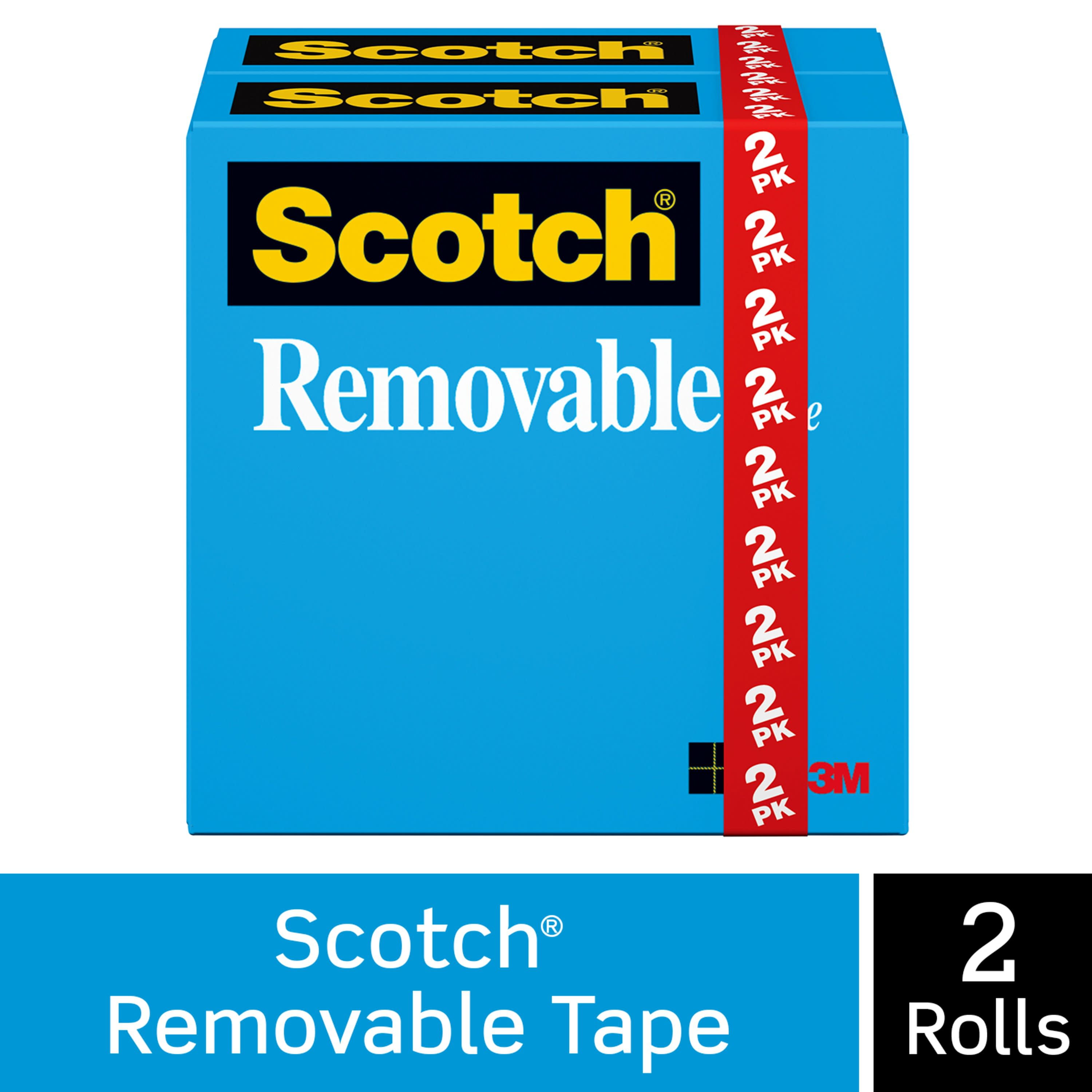 Scotch Double-Sided Removable Tape, Clear, 1/2 in. x 300 in., 1 Disp. -  Yahoo Shopping