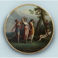 thumbnail image 2 of Antonio Zucchi 15x15 Black Ornate Wood Framed Double Matted Museum Art Print Titled - Three Dancing Nymphs and a Reclining Cupid in a Landscape (ca. 1772), 2 of 5