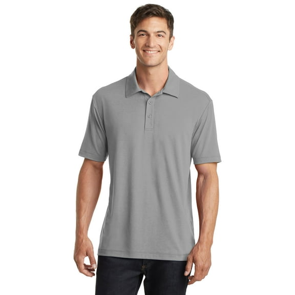 Port Authority Cotton Touch Performance Polo-4XL (Frost Grey)