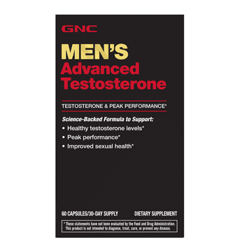 GNC Men's Advanced Testosterone, 60 s, Supports y Testosterone Levels and Peak Male Performance