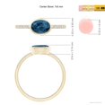 thumbnail image 5 of ANGARA Natural East-West Bezel-Set Oval London Blue Topaz and Diamond Ring in 14K Yellow Gold for Women (Size-7x5mm) | November Birthstone Jewelry for Women | London Blue Topaz Ring (Ring Size - 7), 5 of 10