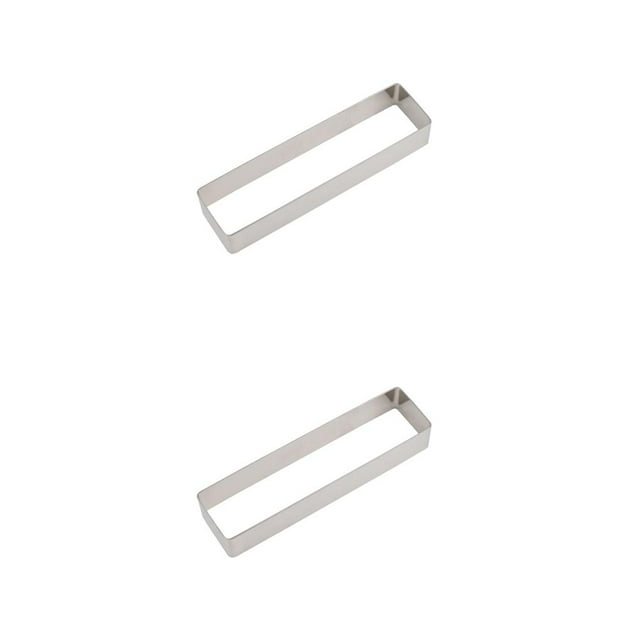 Youkk Anti Rust Cake Mold Durable And Long-lasting Stainless Steel Cookie Rectangle Shapes Stainless Steel Long square medium 2Set